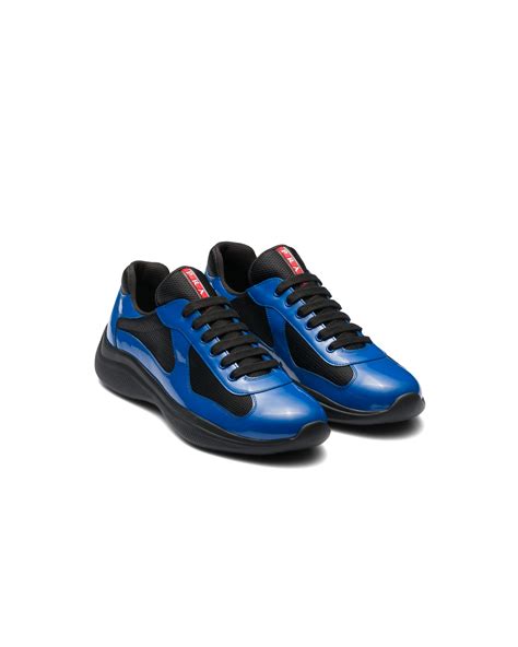 patent leather and technical fabric prada america's cup sneakers